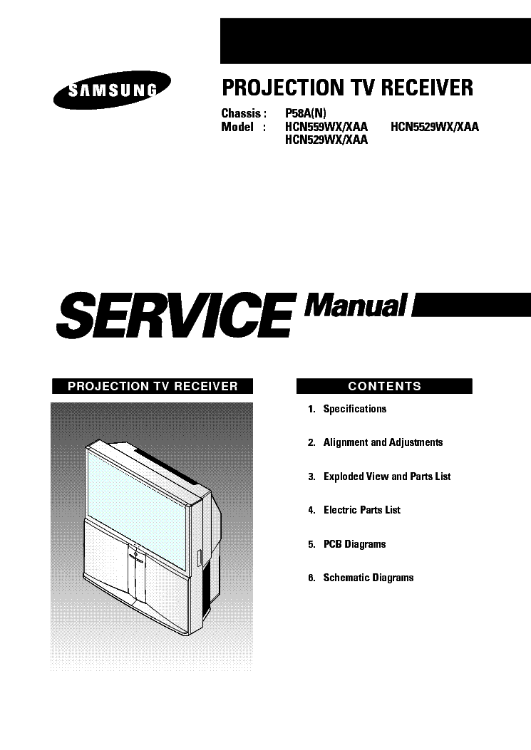 SAMSUNG HCN529,559WX CH P58A service manual (1st page)