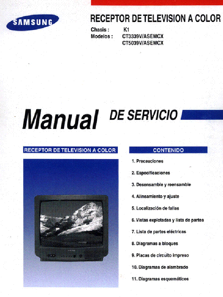 SAMSUNG K1-CT3339V-CT5039V Service Manual download, schematics, eeprom,  repair info for electronics experts