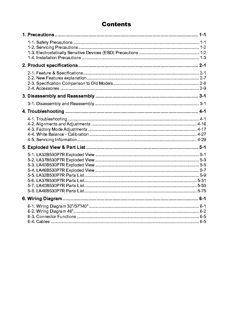 SAMSUNG LA-32 37 40 46-B530P7R service manual (2nd page)