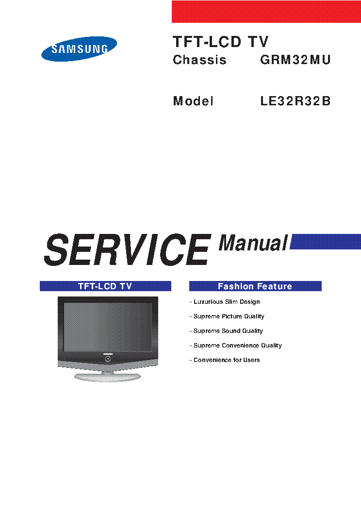 SAMSUNG LE32R32B CHASSIS GRM32MU LCD TV Service Manual download ...