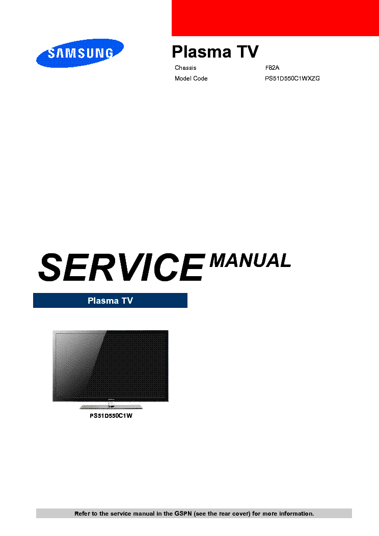 SAMSUNG PS51D550C1WXZG CHASSIS F82A SM Service Manual download ...