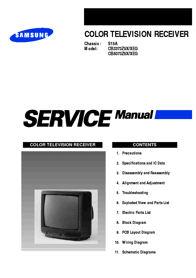 SAMSUNG S15A CHASSIS CB3373Z TV SM service manual (1st page)