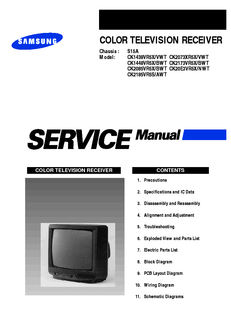 SAMSUNG S15A CHASSIS CK1438VR5X TV SM service manual (1st page)