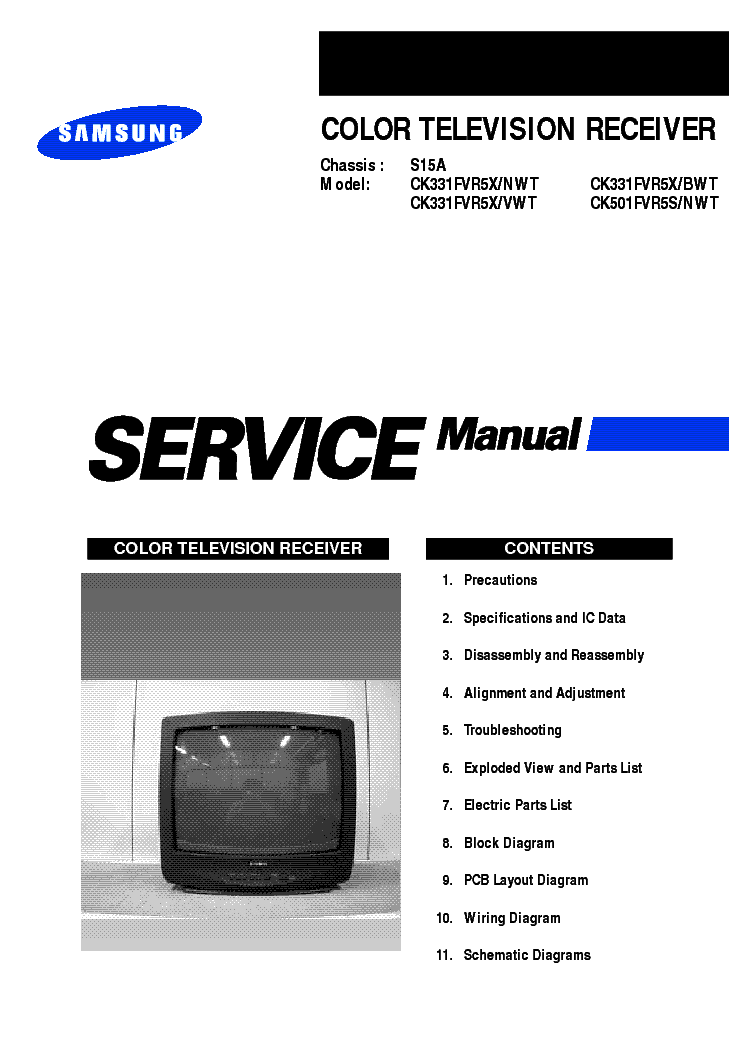 SAMSUNG S15A CHASSIS CK331FVR5X TV SM service manual (1st page)