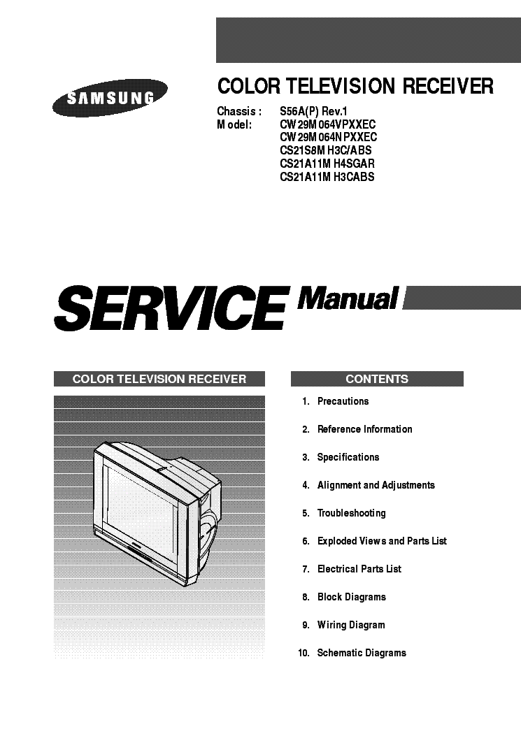 SAMSUNG S56A CHASSIS CW29M064VPXXEC TV SM service manual (1st page)