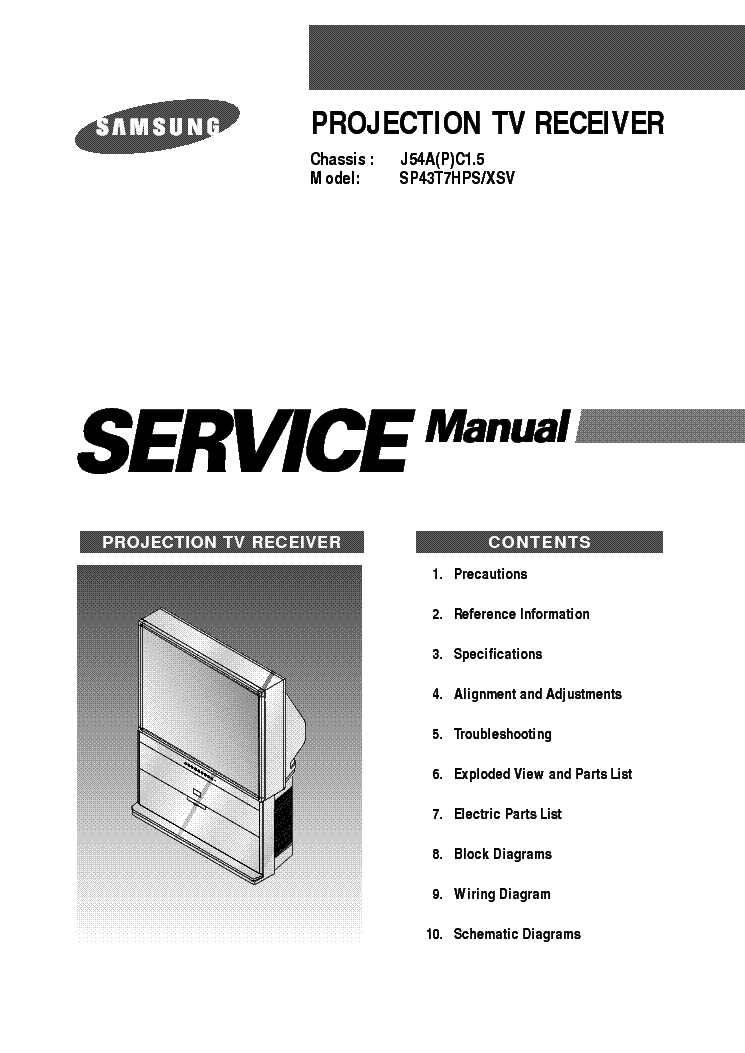 SAMSUNG SP43T7HPS XSV-J54A-P-C1.5- service manual (1st page)