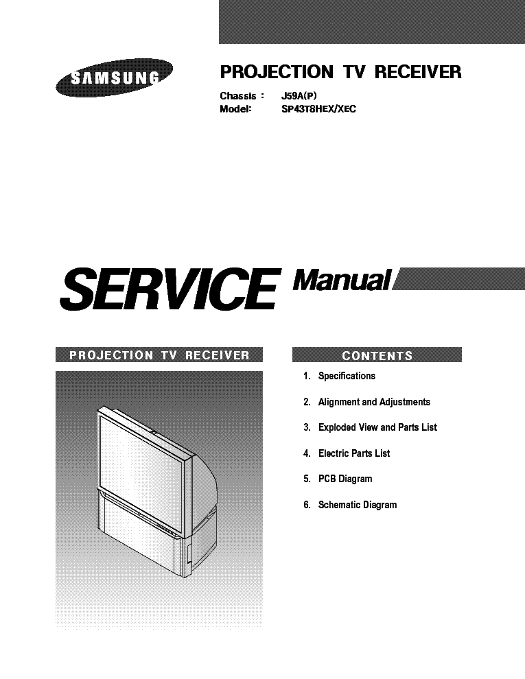 SAMSUNG SP43T8HEX XEC CHASSIS J59A-P- service manual (1st page)