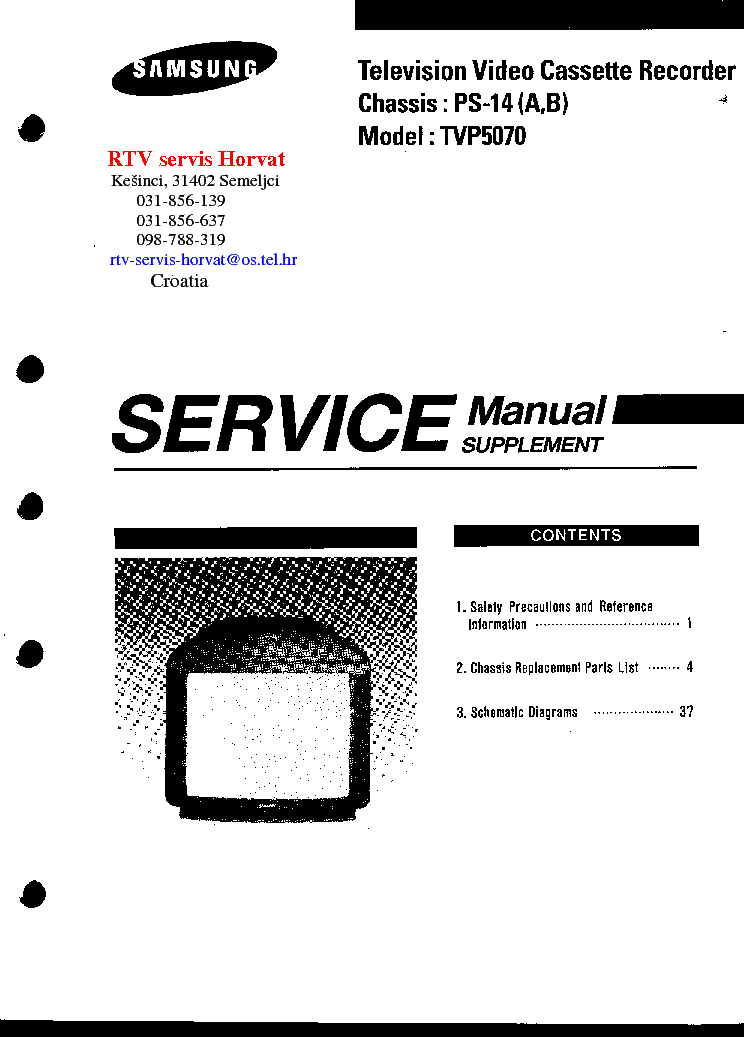 SAMSUNG TVP5070 CHASSIS PS14 service manual (1st page)