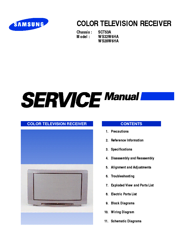SAMSUNG WS32W6HAX SCT53A CHASSIS SM service manual (1st page)