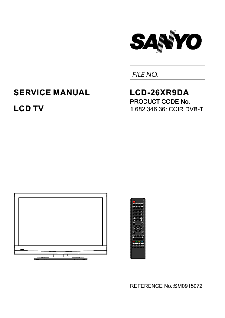 SANYO 26XR9DA-DRB service manual (1st page)