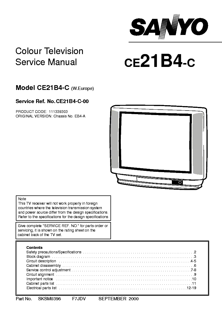 SANYO CE21B4-C CH EB4A service manual (1st page)