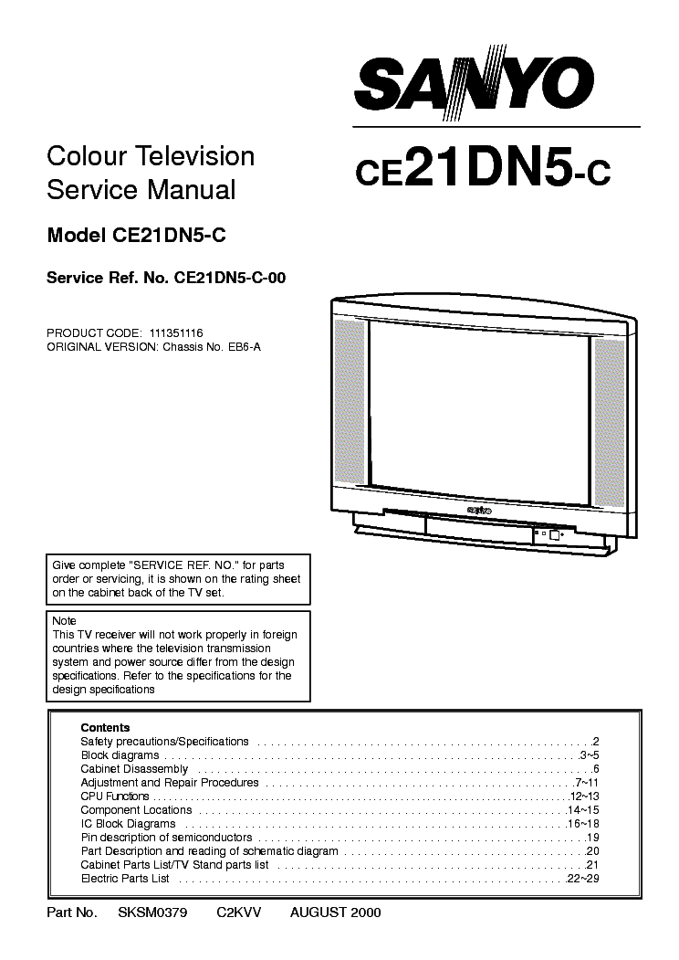 SANYO CE21DN5-C EB6A service manual