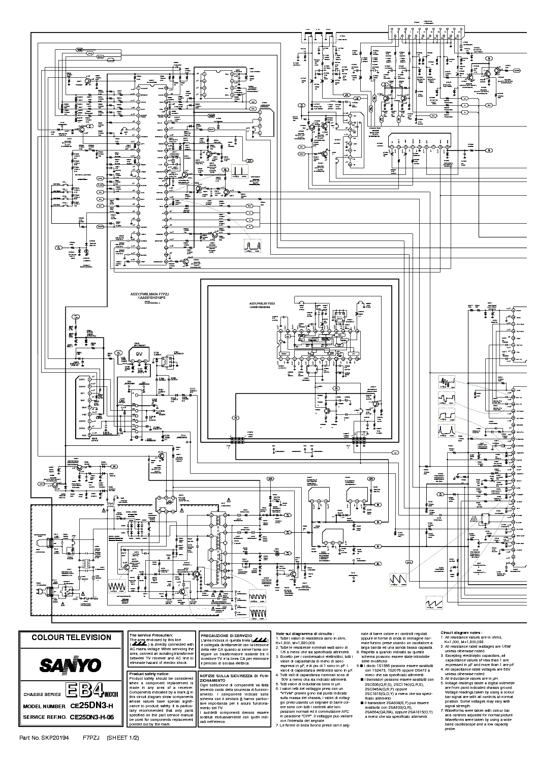 SANYO CE25DN3H CH EB4 service manual
