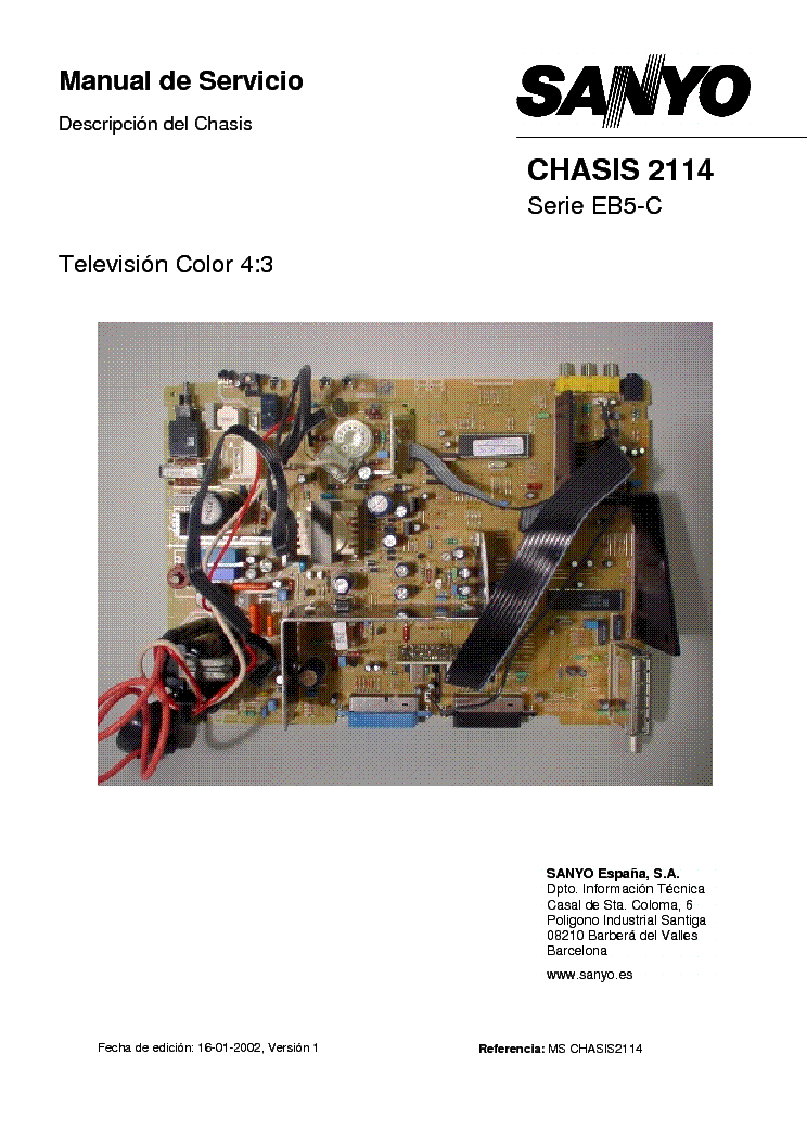 SANYO CHASSIS EB5-C service manual (1st page)