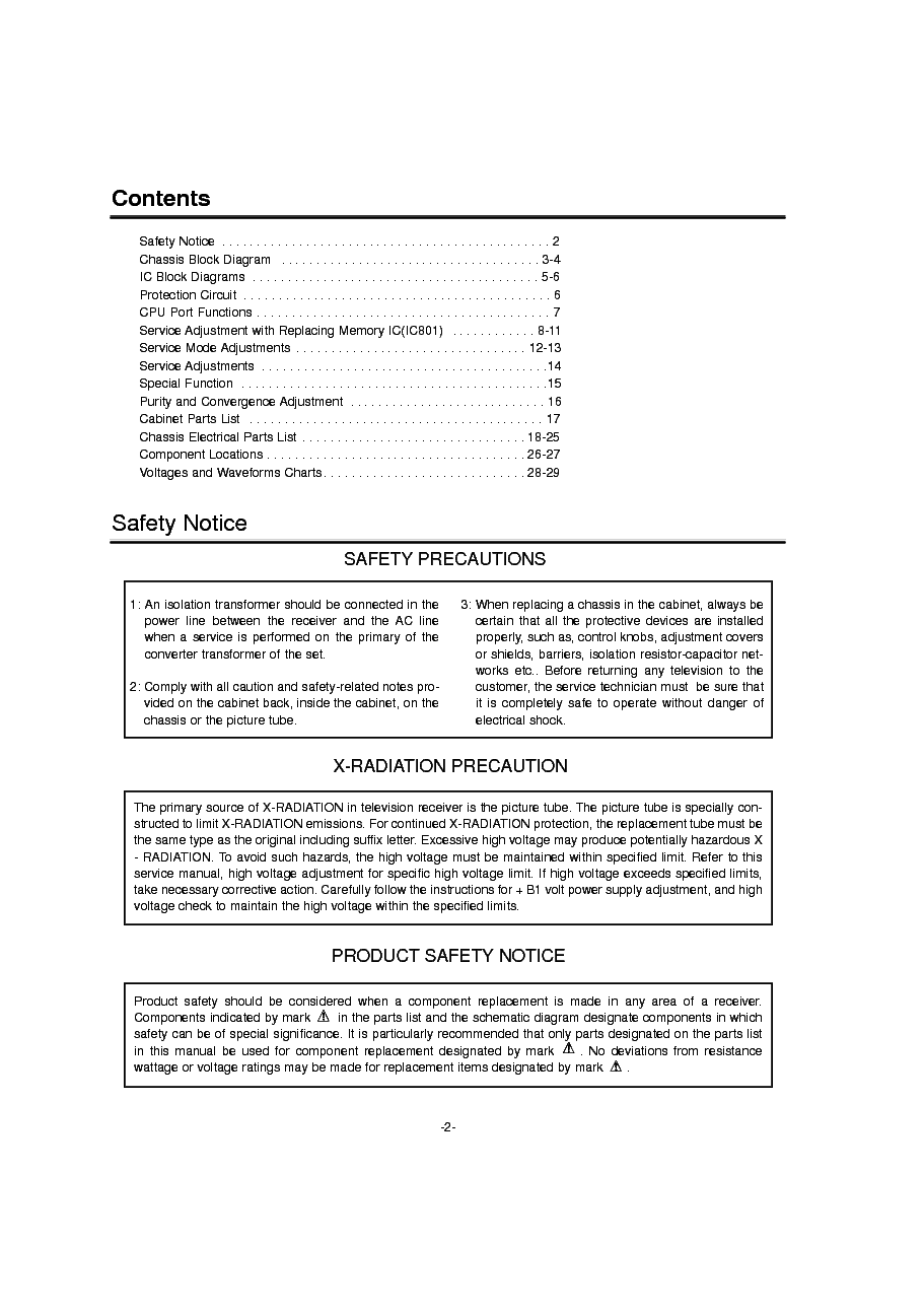 SANYO CM21LX8C service manual (2nd page)