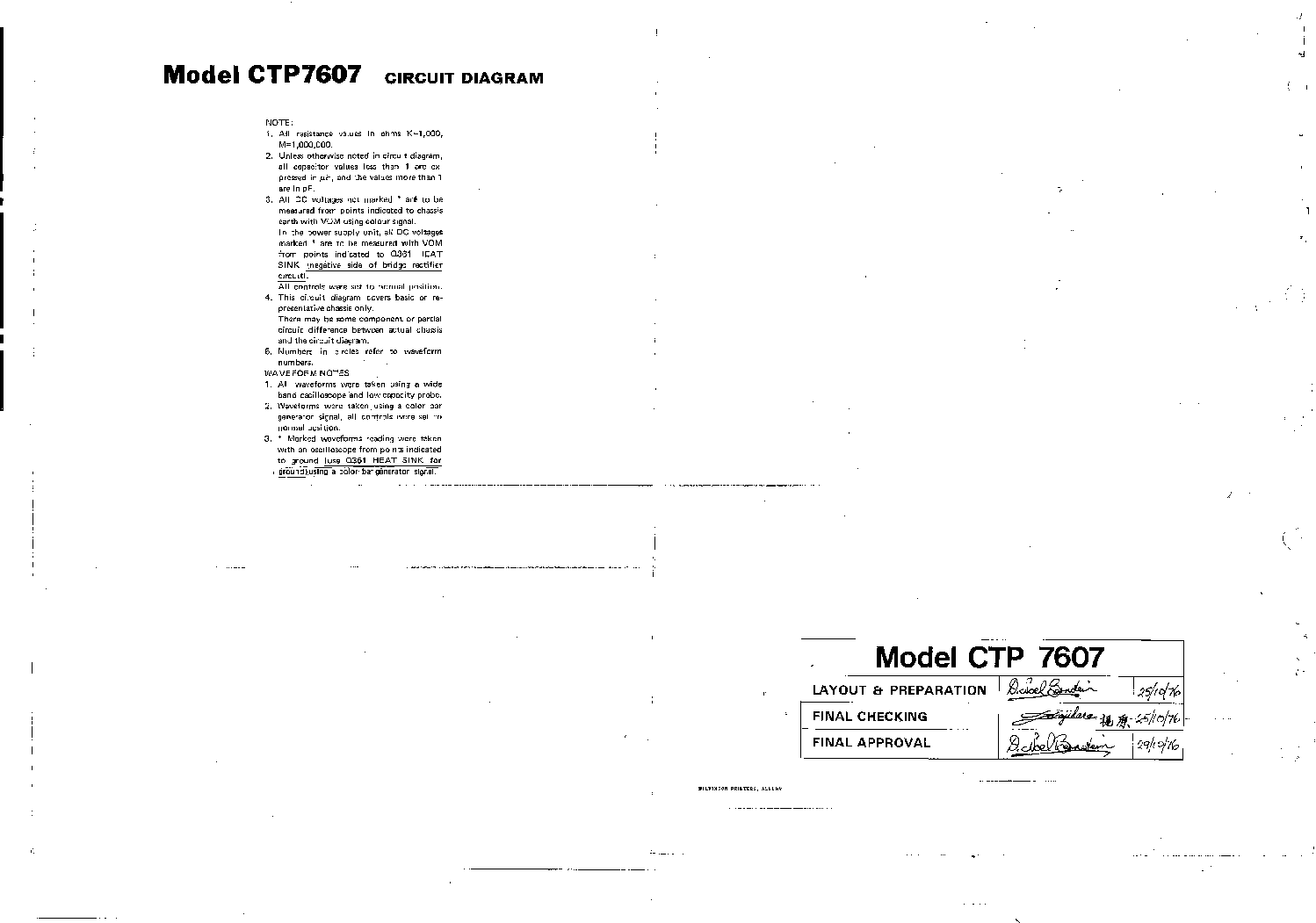 SANYO CTP7607 service manual (1st page)