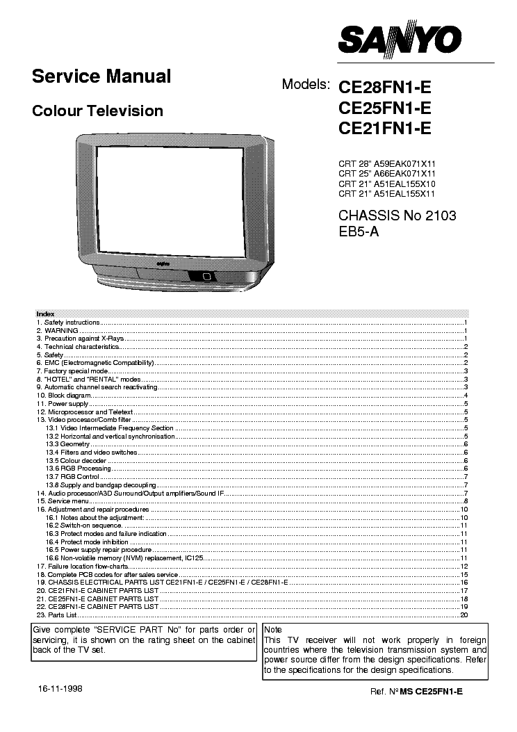SANYO EB5-A CE21FN1E service manual (1st page)