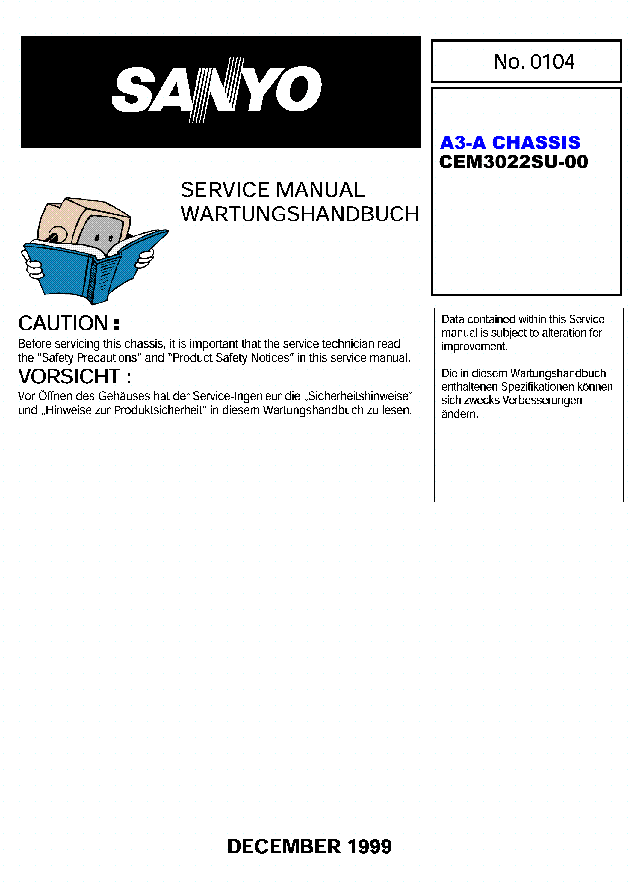 SANYO EC3A CHASSIS CEM1322SU SCH service manual