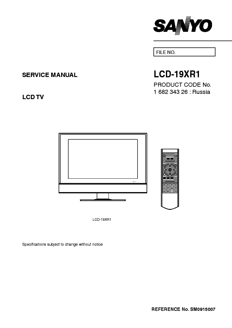 SANYO LCD-19XR1 service manual (1st page)