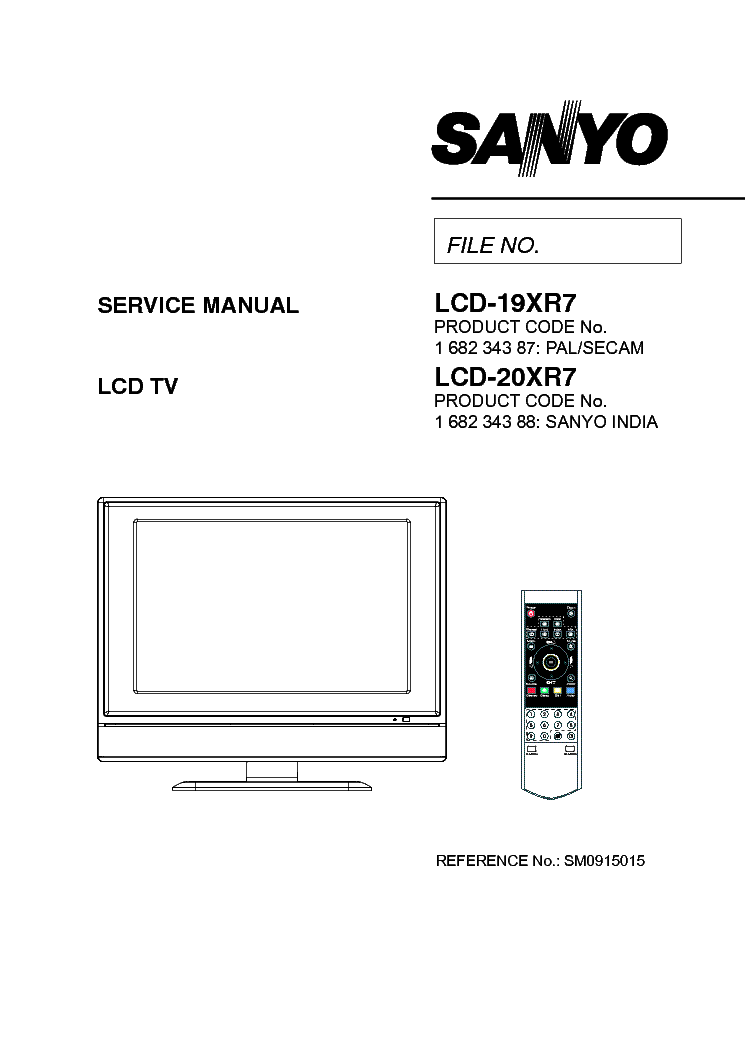 SANYO LCD-19XR7 1-682-343-87 SM service manual (1st page)