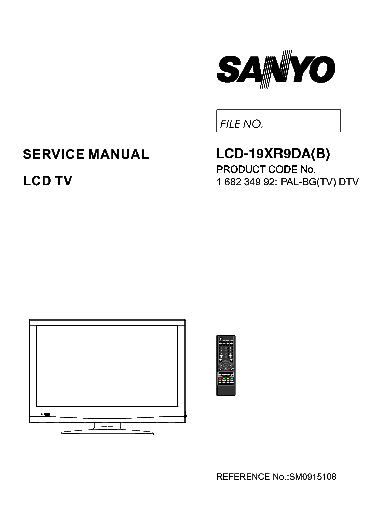 SANYO LCD-19XR9DA B 1-682-349-92 SM service manual (1st page)