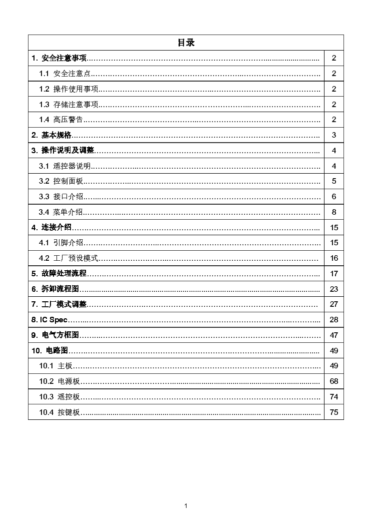 SANYO LED-42CE850 service manual (2nd page)