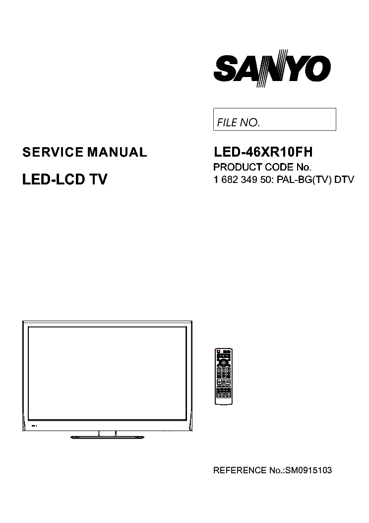 SANYO LED-42XR10FH 1-682-349-50 SM service manual (1st page)