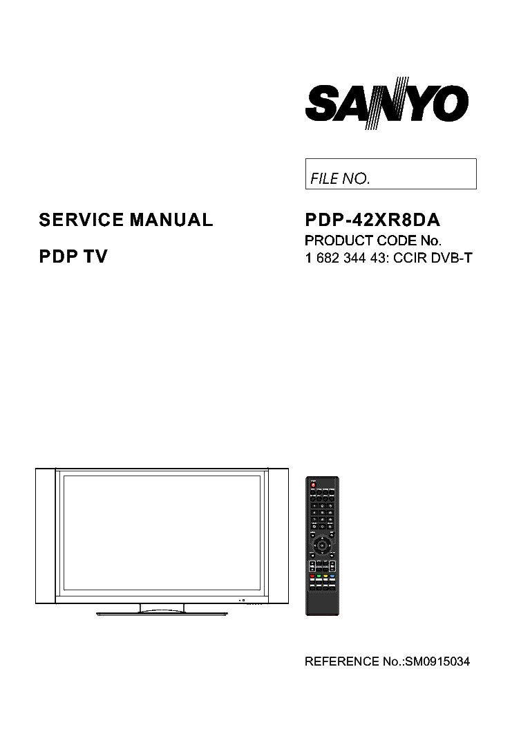 SANYO PDP-42XR8DA 1-682-344-43 SM service manual (1st page)
