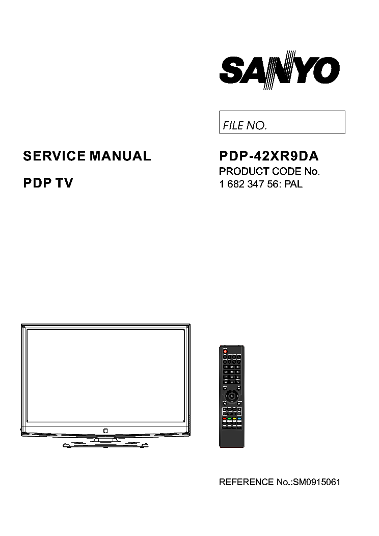 SANYO PDP-42XR9DA SM service manual (1st page)