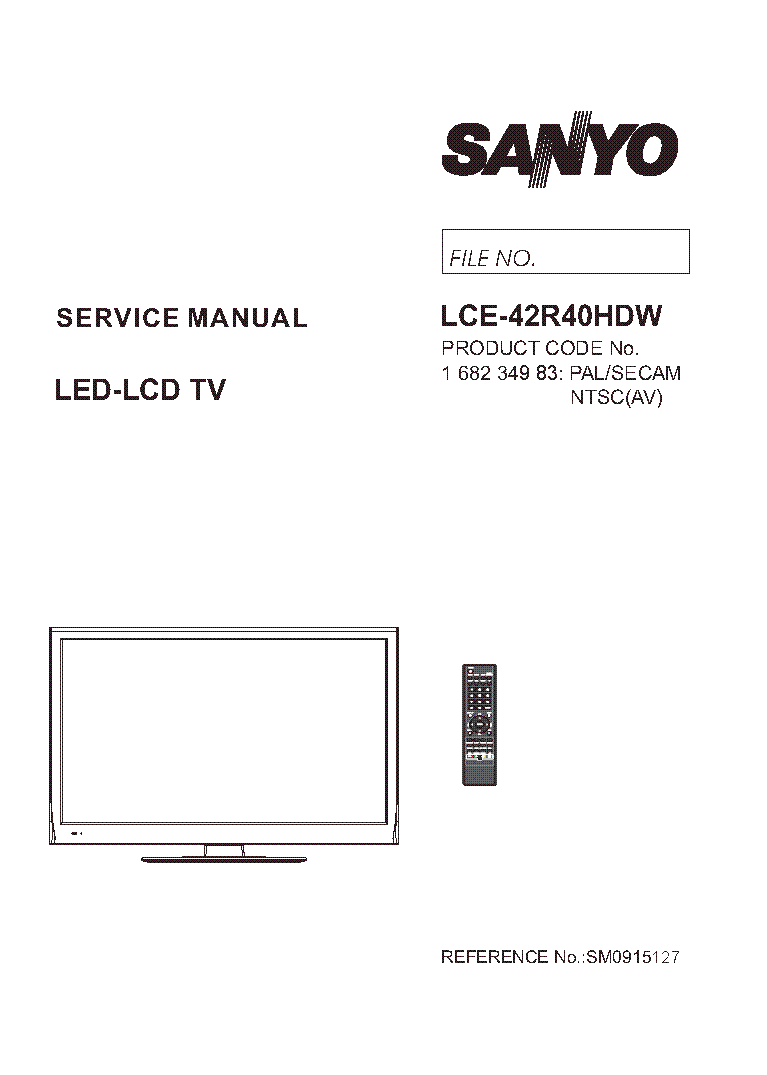 SANYO SM0915127-00 LCE-42R40HDW service manual (1st page)