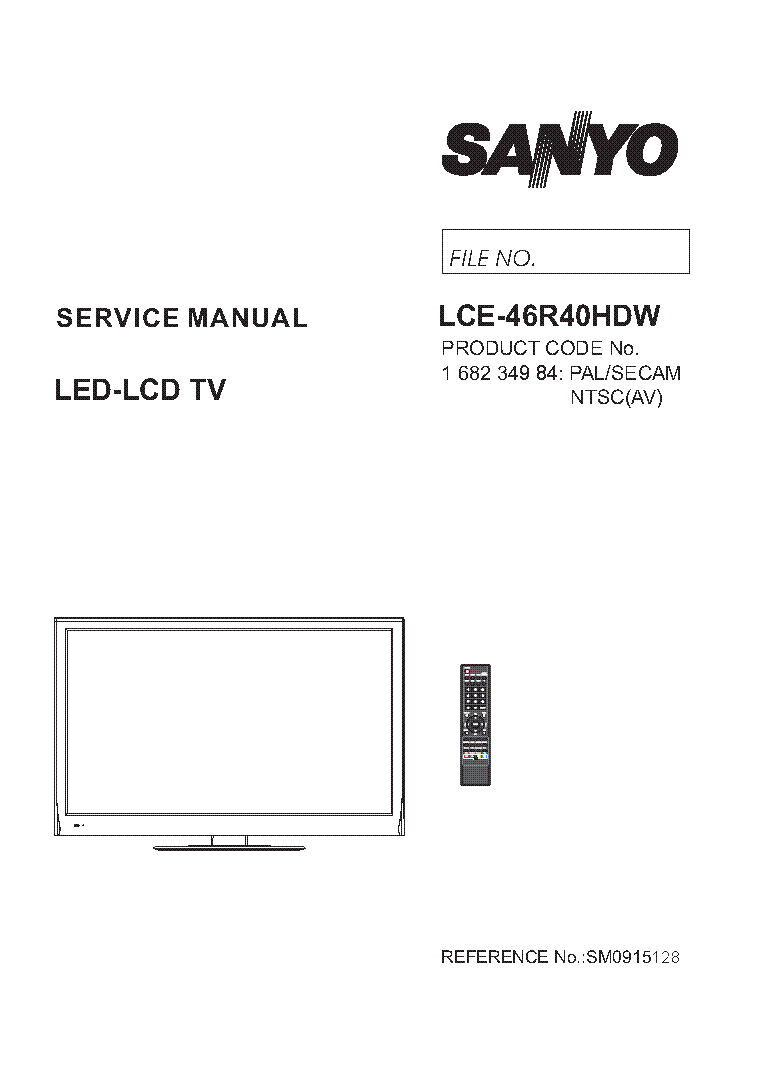 SANYO SM0915128-00 LCE-46R40HDW service manual (1st page)