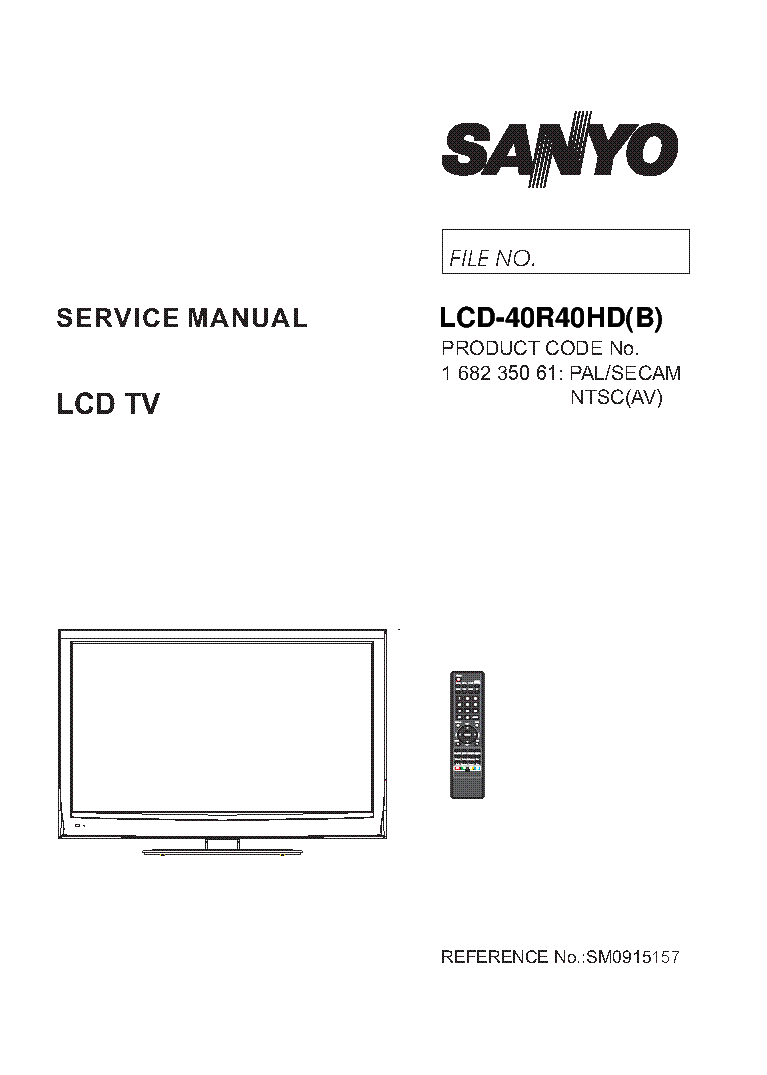 SANYO SM0915157-00 LCD-40R40HDB service manual (1st page)