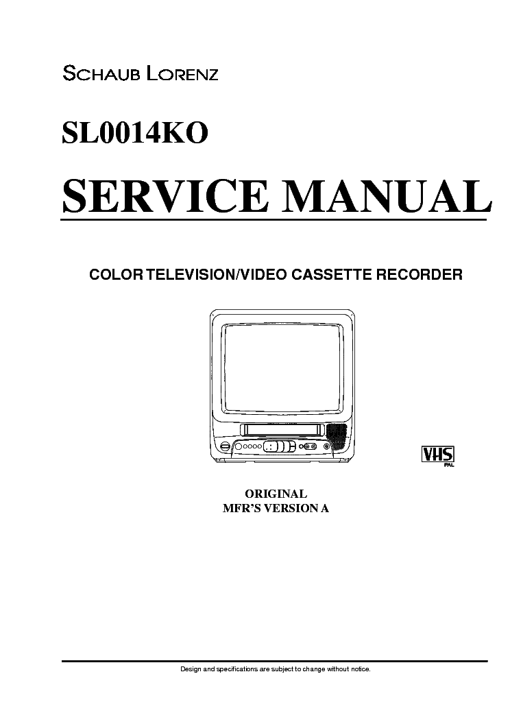 SCHAUB-LORENZ 0014KO service manual