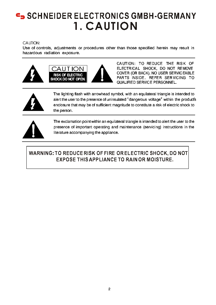 schneider tv service manual