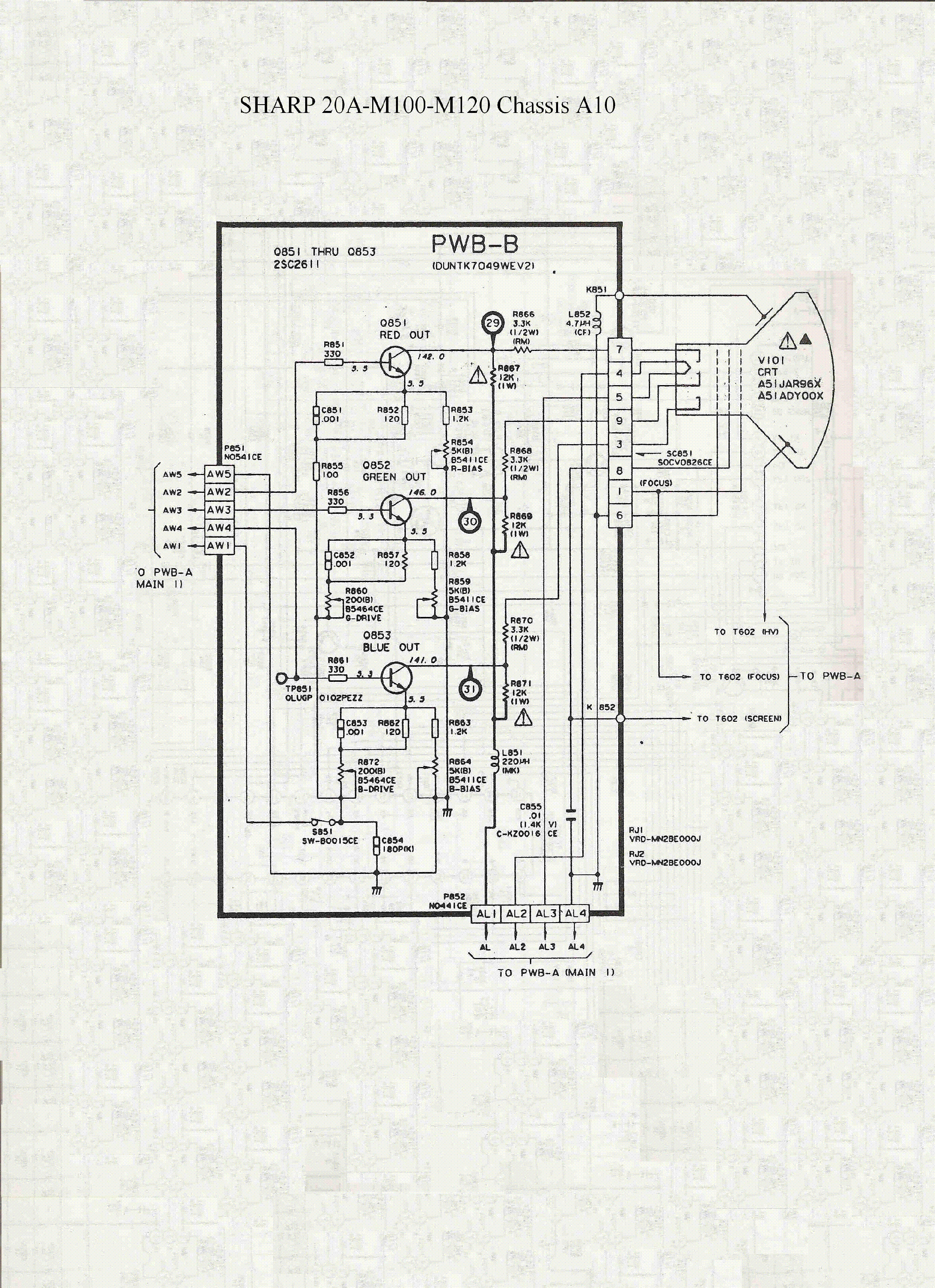 SHARP 20A-M100,M120 CH A10 service manual (2nd page)