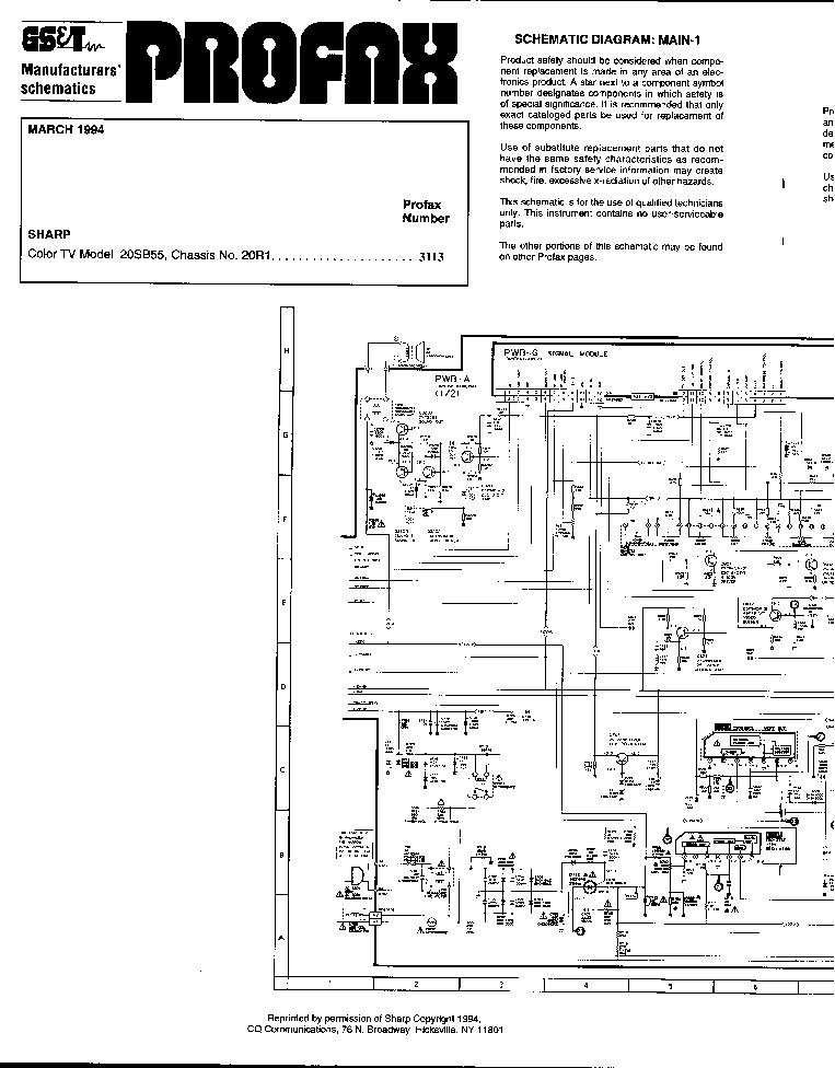 SHARP 20R1 CHASSIS 20SB55 TV D service manual (1st page)