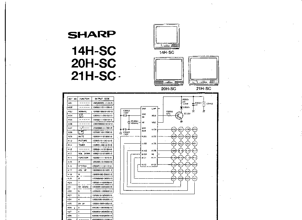 SHARP 21H-SC service manual (1st page)