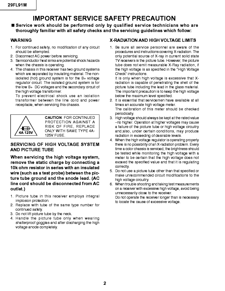 SHARP 29FL91M-CHASSIS GB3U service manual (2nd page)