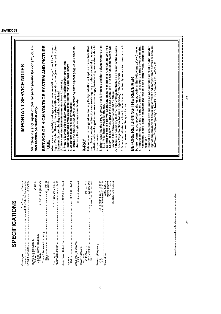 SHARP 29WE300S CH GB1 service manual (2nd page)