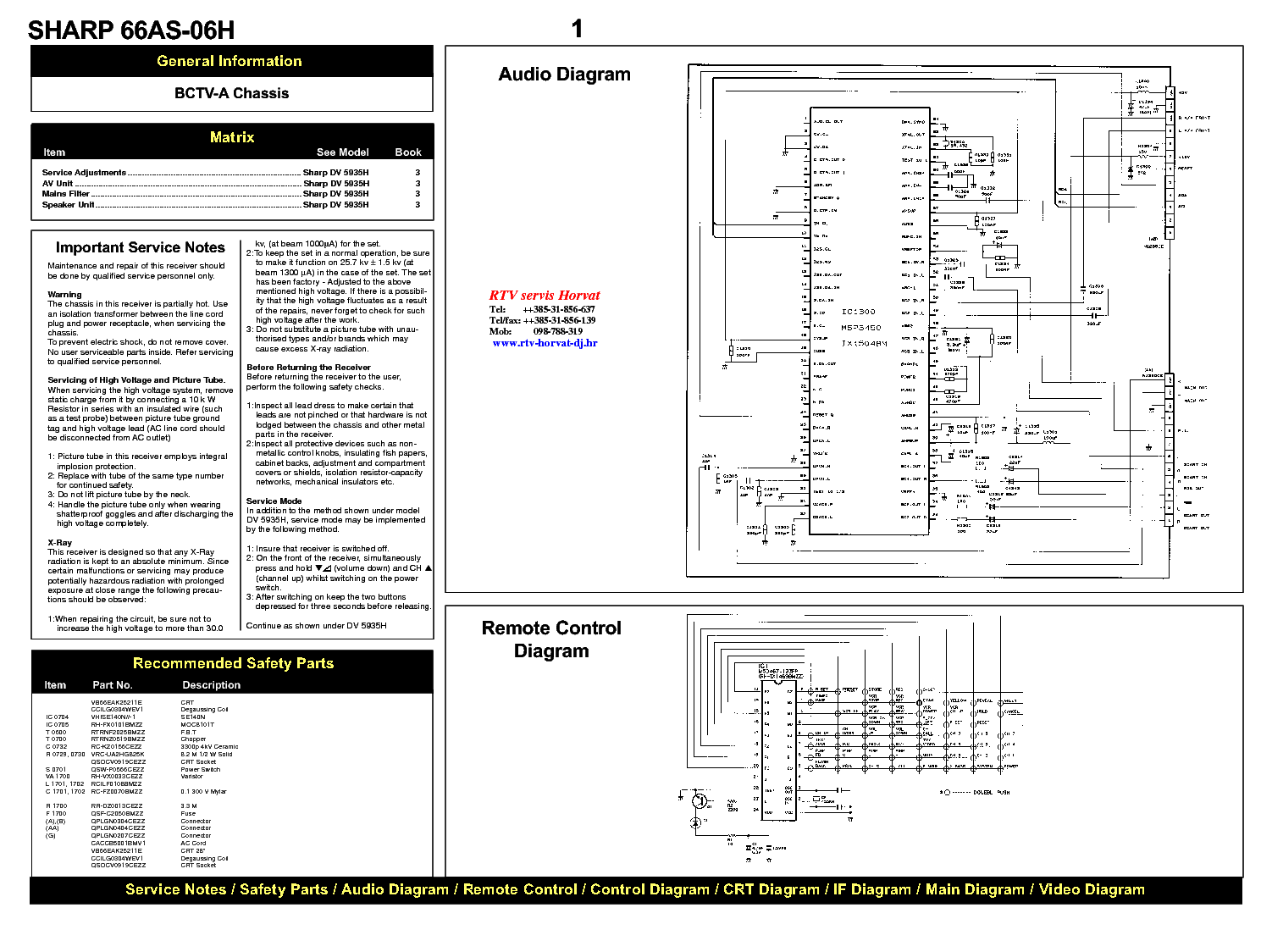 SHARP 66AS-06H CH BCTV-A SCH service manual (1st page)