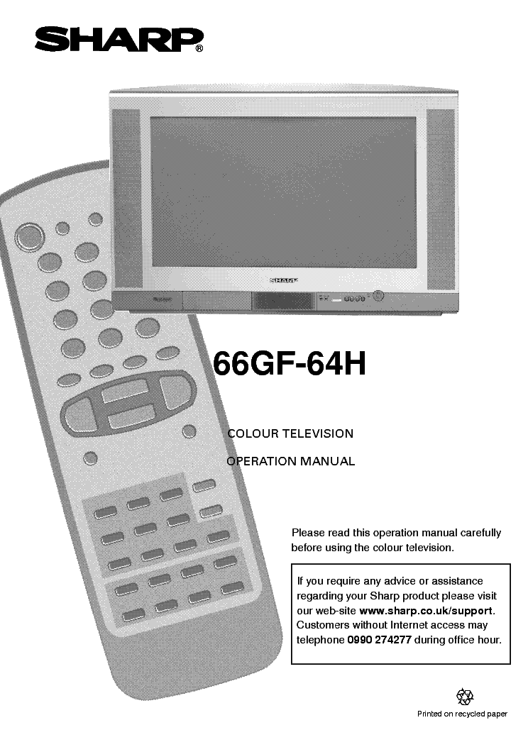 SHARP 66GF-64H CH DA-50W service manual (2nd page)