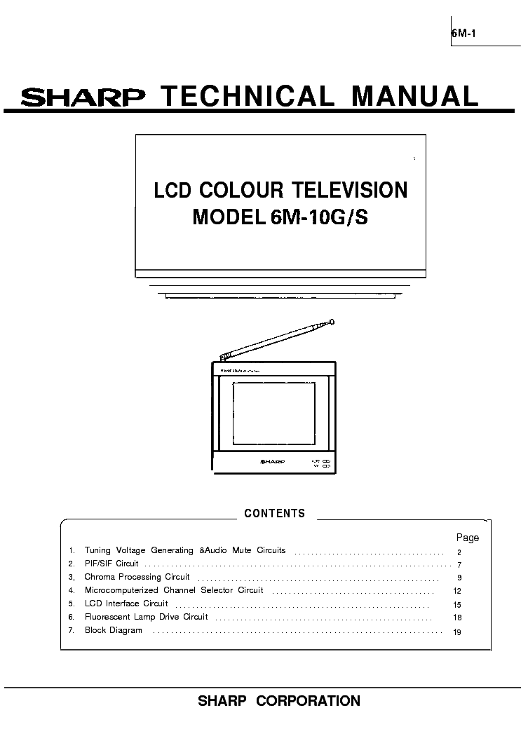 SHARP 6M-10G 10S TECHNICAL-MANUAL service manual (1st page)