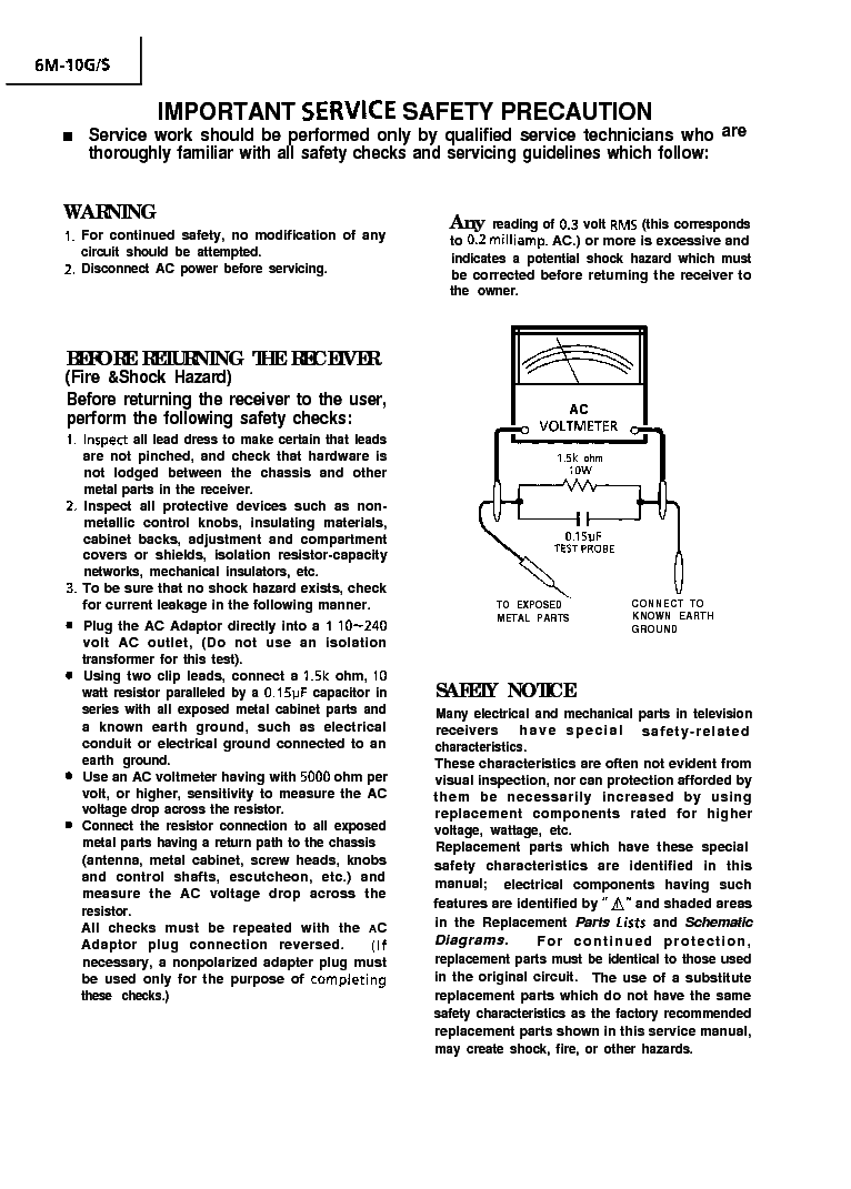 SHARP 6M-10G S service manual (2nd page)