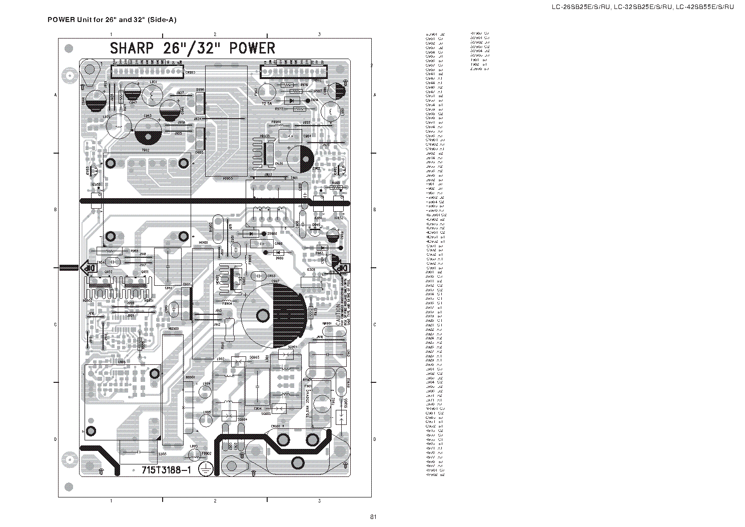SHARP 715T3188-1 9JR9900000005 ADTV82420PA3 PSU service manual (1st page)