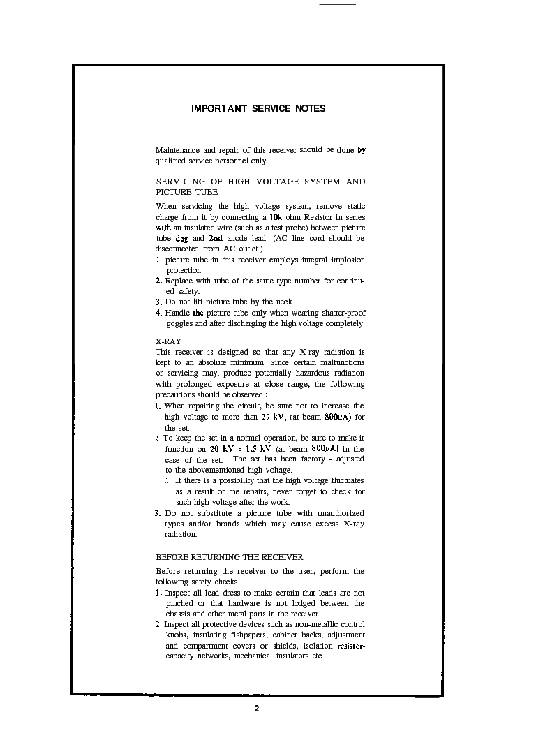 SHARP 9C140 service manual (2nd page)