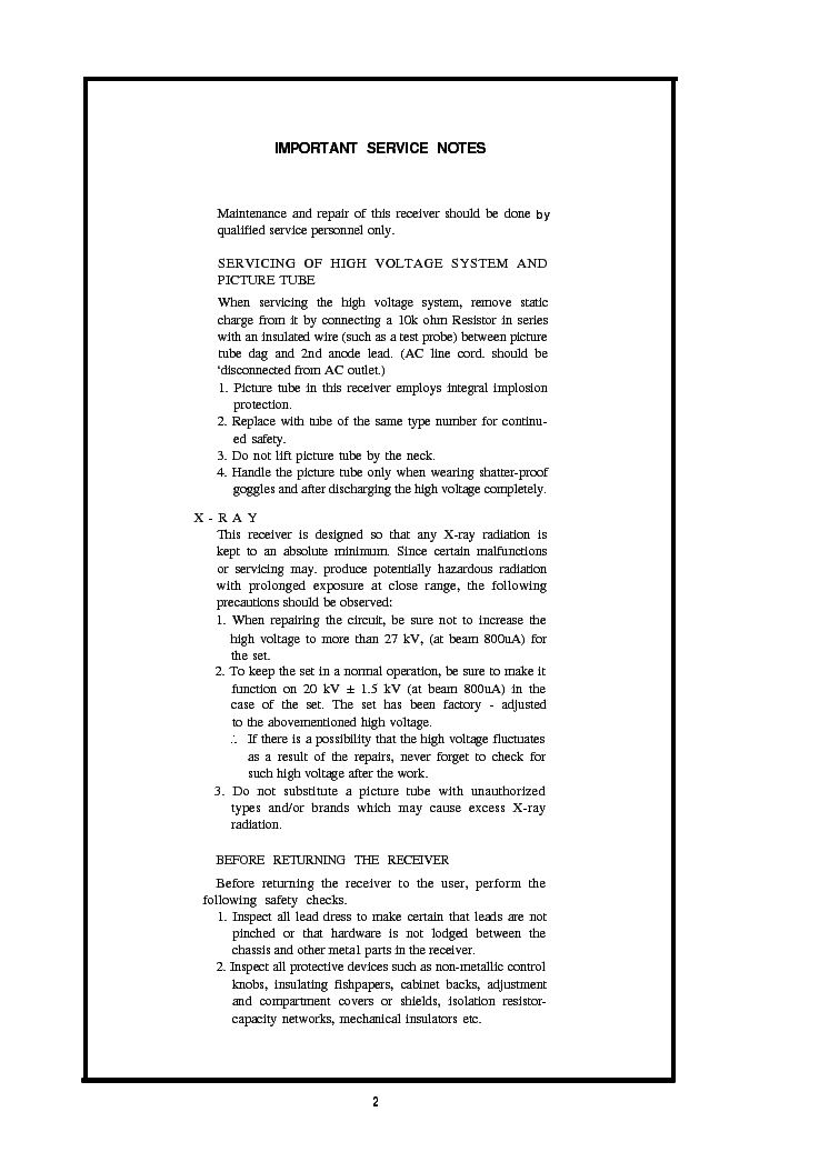 SHARP 9C145 service manual (2nd page)