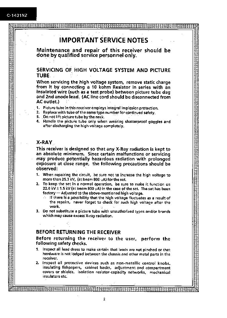 SHARP C-1431NZ CH 8P-SR SM service manual (2nd page)