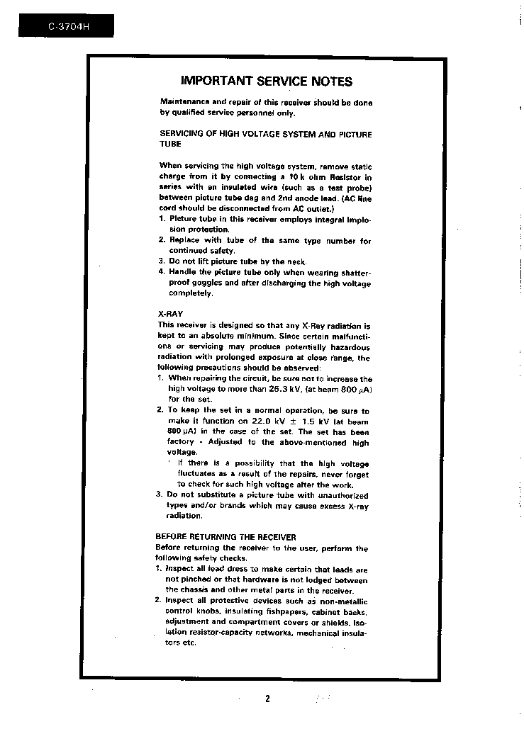 SHARP C-3704 service manual (2nd page)