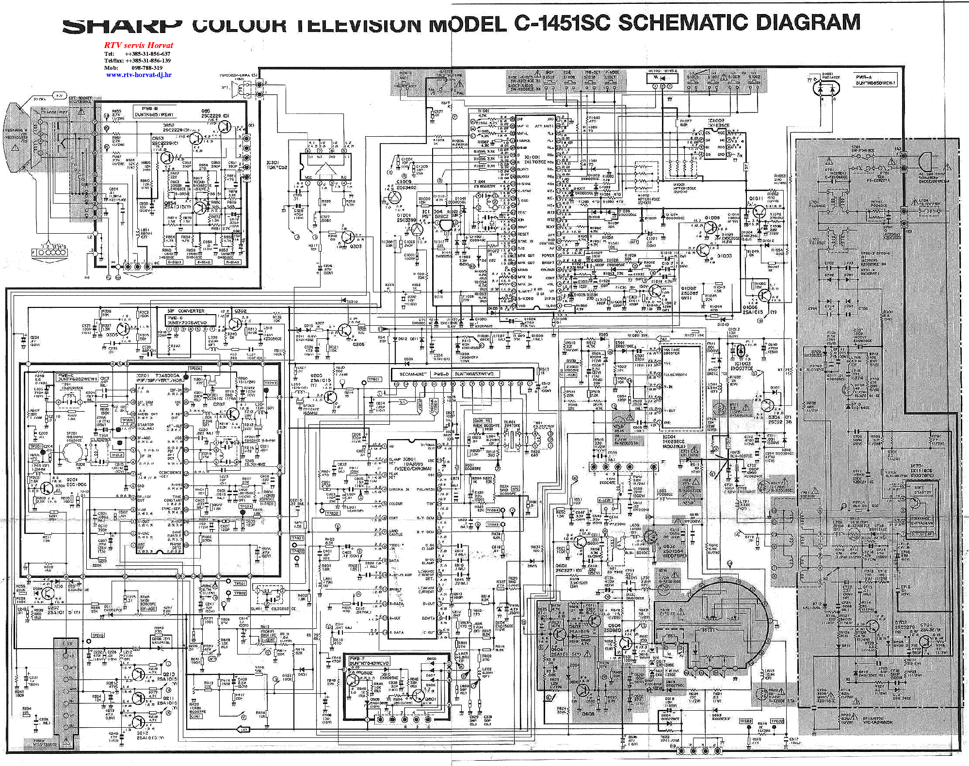 Sharp C1451sc Tv D Service Manual Download  Schematics