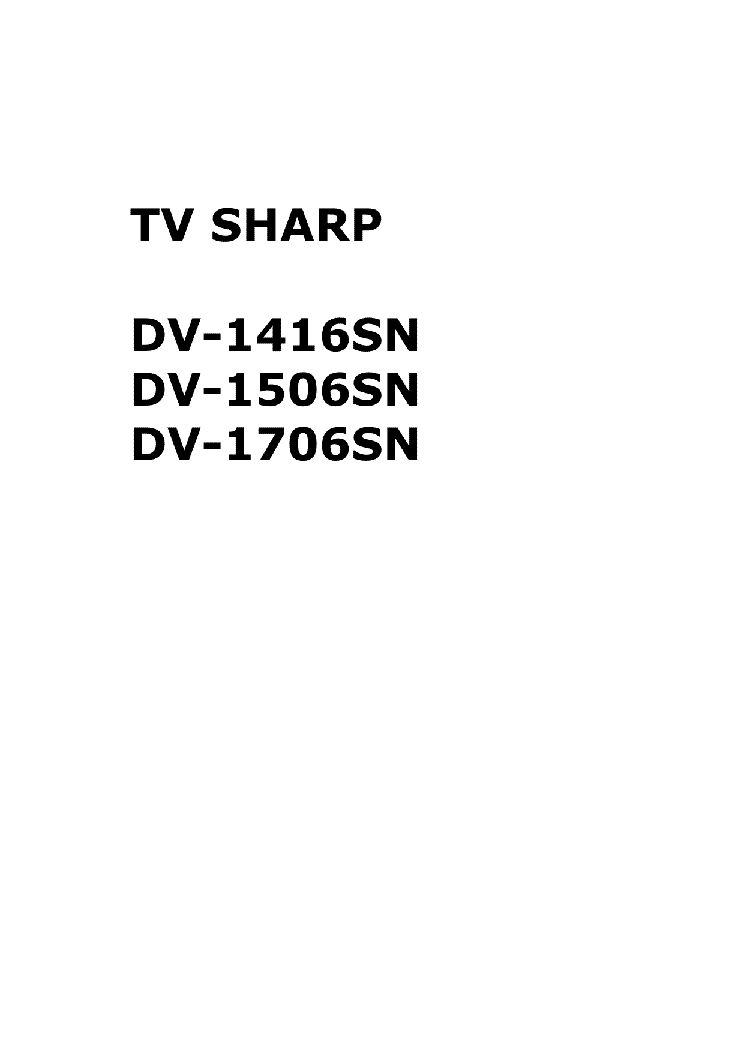 SHARP DV1416SN TV D service manual (1st page)